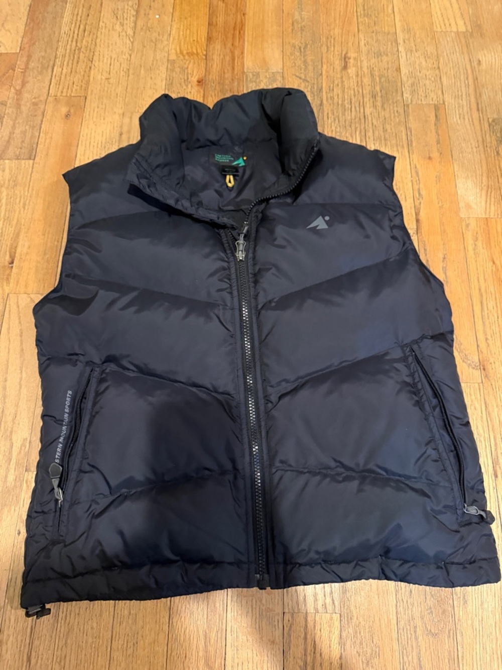Eastern Mountain Sports Women's Black Jacket with Green Logo and Yellow Loop
